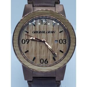 Original Grain Men's Steel Wood Watch 47mm Barrel